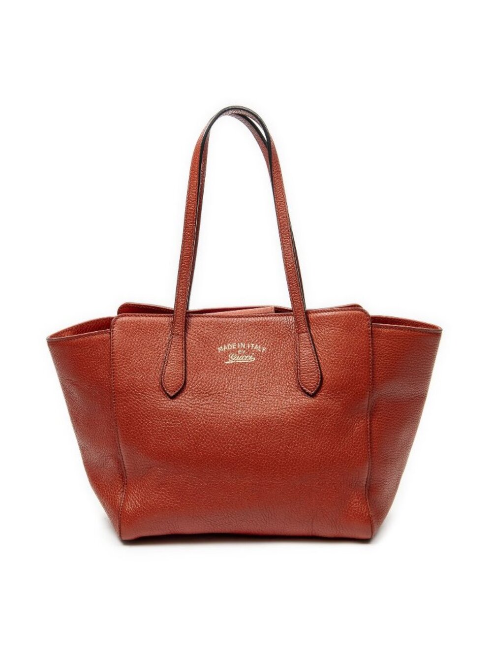Gucci Small Swing Tote Red Gray Calfskin Leather